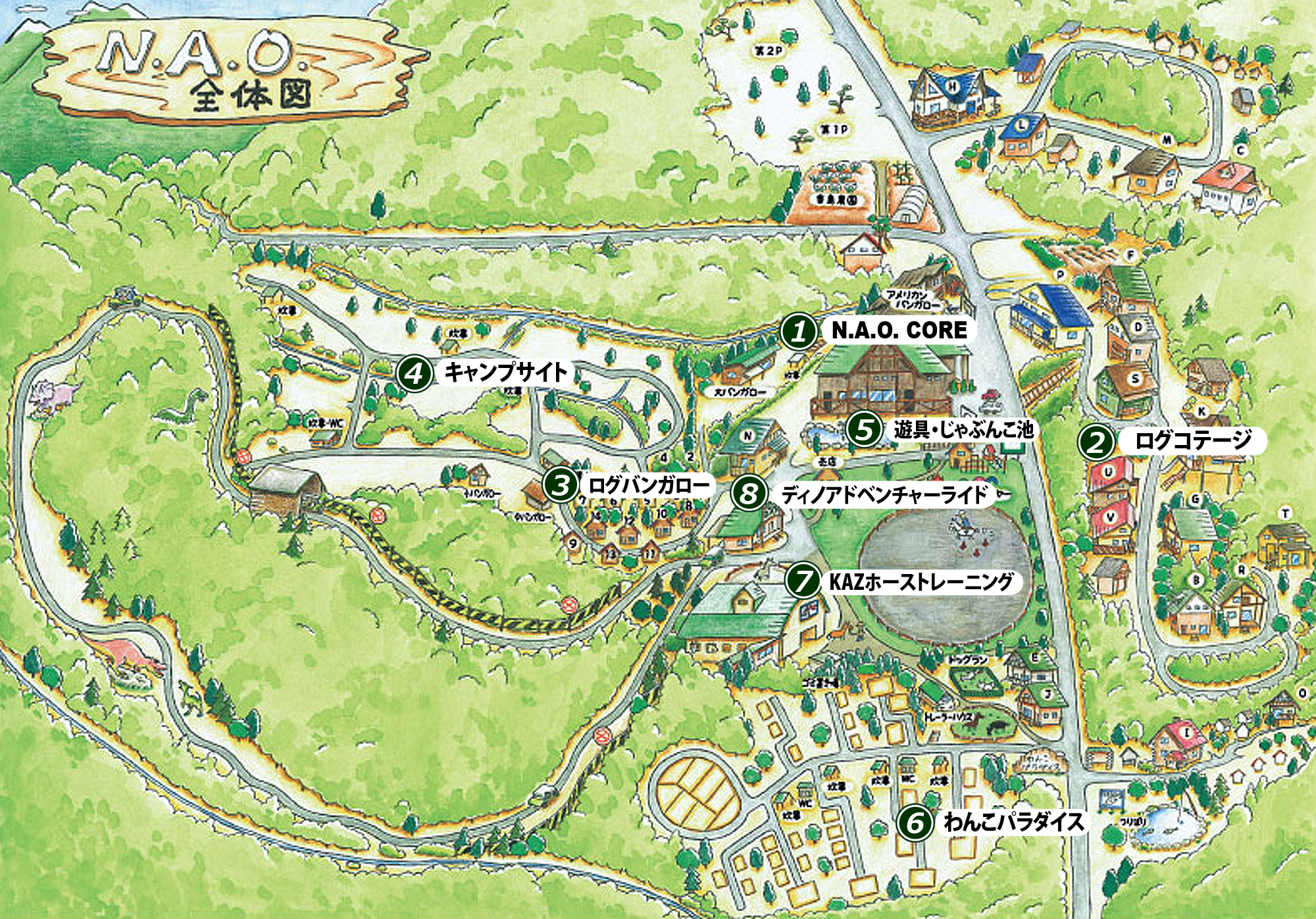 Map Of N A O 明野高原キャンプ場 恐竜探検ディノアドベンチャーライド 郡上市高鷲町